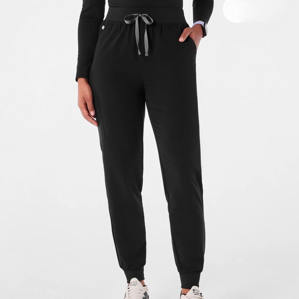 Figs Women’s Technical Collection Zamora Black High-Rise Jogger Scrub Pant MED